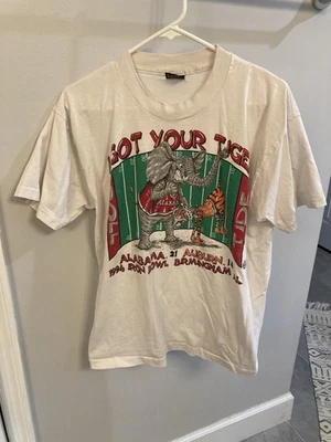 Camiseta De Colección 1994 Auburn Vs Alabama Iron Bowl Talla Lg Blanca Puntada Única EE. UU. Foto 1 de 4