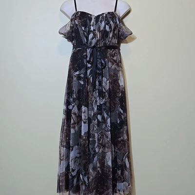 Lovely Grace Y2K Babydoll Maxi Dress XL Forest Fairy Whimsigoth Mesh Glitter - Image 1 of 4