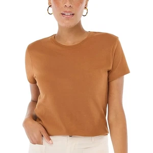 J.Crew Factory T-Shirt mokka braun Baumwolle schmale Passform Rundhalsausschnitt M neu mit Etikett - Bild 1 von 6