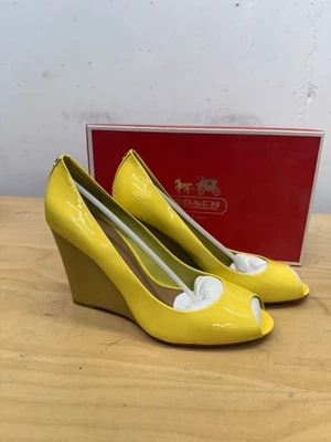 NUEVO - Zapatos de salón Coach Nala Citrine amarillo neón/mujer talla 10 B Foto 1 de 4