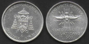 1978 Vaticano Sede Vacante Lire 500 silver SEPTEMBER cpl FDC-MS65 - Imagen 1 de 1