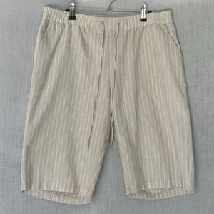 W.Lane Linen Blend Striped Shorts Beige Size 12  - Picture 1 of 7