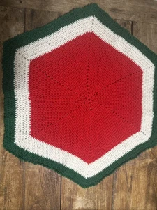 Tapete de Navidad de ganchillo vintage de 20"  - Imagen 1 de 4