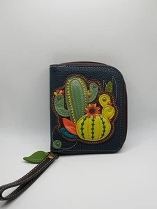 Chala Handtaschen Kunstleder Kaktus Kakteen umlaufender Reißverschluss Kalbsleder Geldbörse - Bild 1 von 10