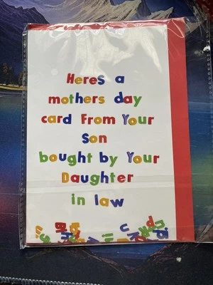 To My Mother In Law From Your Son Funny Mom Day Card Blank With Envelope - Image 1 of 3