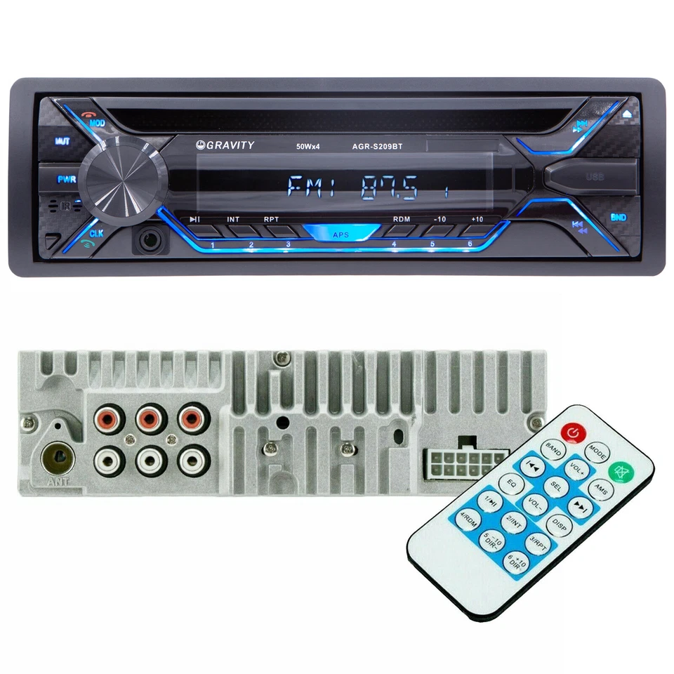 Gravity 200 Watts AGR-209BT CD / MP3 Car Audio Receiver w/ USB, SD, Bluetooth