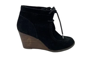 Lucky Brand Ysabel Booties Damen 9,5 M schwarz Wildleder Keilabsatz Stiefeletten - Bild 1 von 10