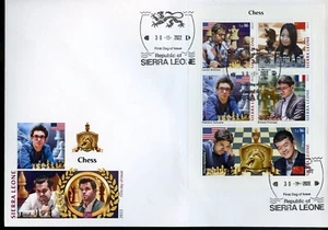 SIERRA LEONE 2022 CHESS SHEET FDC - Picture 1 of 1