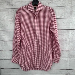 Camisa de vestir Peter Millar de guinga manga larga con botones a cuadros pequeña - Imagen 1 de 8