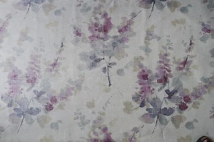 SANDERSON CURTAIN FABRIC DESIGN "Delphiniums" 3.2 METRES GRAPE 100% LINEN - Picture 1 of 5