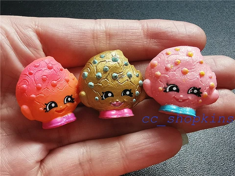 Lot of 3Pcs Shopkins Gold + Pink + Hot Pink Kooky Cookie - Best Gift Cover