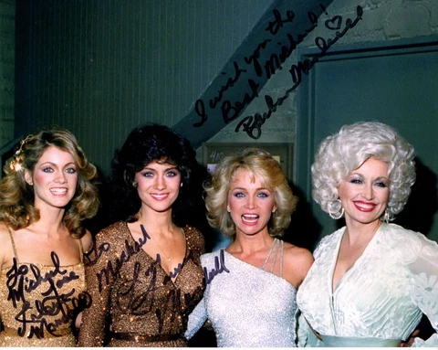 MANDRELL SISTERS HAND SIGNED 8x10 COLOR PHOTO    WITH DOLLY PARTON    TO MICHAEL Cover