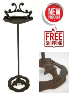 Mid Century Vintage Antique Style Cast Iron Floor Smoking Stand Ashtray Cigar - Picture 1 of 13