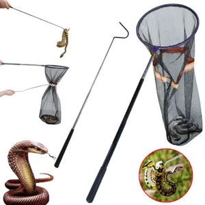 Snake Catcher Net Reptile Hook Grabber Retractable Stick Handling Catching Tool - Picture 1 of 19