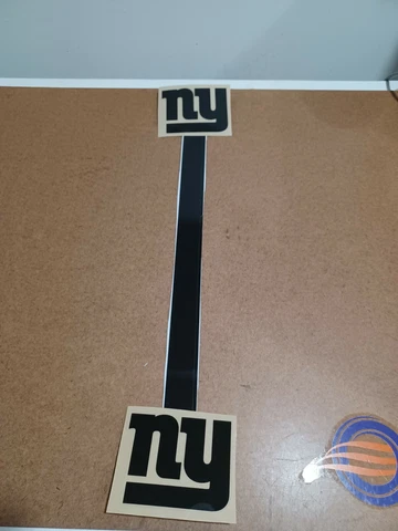 NEW YORK GIANTS BLACK FULL SIZE FOOTBALL HELMET DECALS W/STRIPE 20 MILS Cover