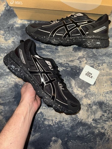 UK 10.5 ASICS Gel Venture 6 Nero Nero Mezzanotte ? Nuovo con scatola e spedizione veloce ✅