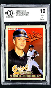 1994 Fleer Team Leaders #1 Cal Ripken Jr. HOF Insert BCCG 10 Mint or Better
