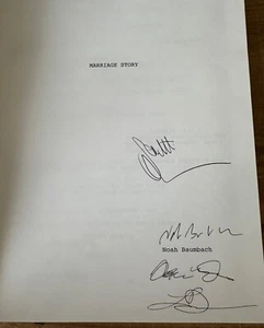 SCARLETT JOHANSSON ADAM DRIVER MARRIAGE STORY FYC HAND SIGNED SCRIPT AUTOGRAPH - Picture 1 of 7