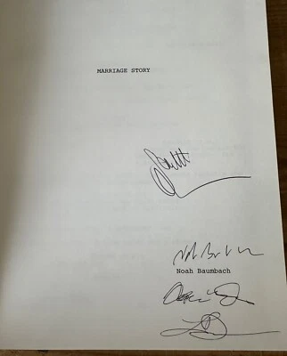 SCARLETT JOHANSSON ADAM DRIVER MARRIAGE STORY FYC HAND SIGNED SCRIPT AUTOGRAPH - Image 1 of 4