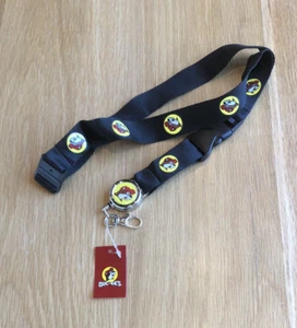 Buc-ee's schwarz einziehbares Schlüsselband mit Druckknopfverschluss Clip - Biber Logo 18 Zoll - Bild 1 von 3