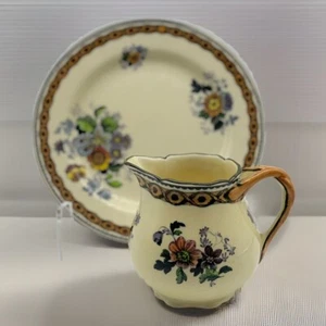 Royal Doulton Antique Creamer and plate set, art deco florals - Picture 1 of 15