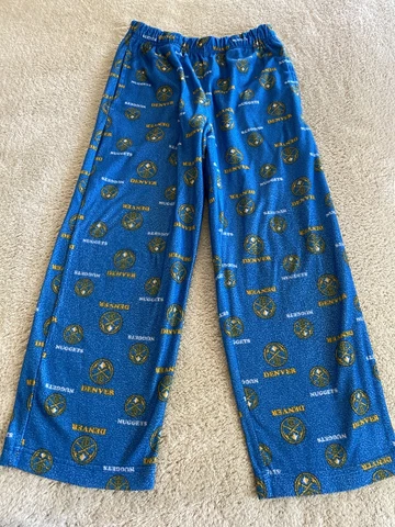Genuine Stuff Denver Nuggets Basketball Boys Blue Yellow Fleece Pajama Pants 8 Cover