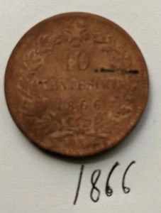 ITALIEN 10 CENTESIMI 1866 klare Details - Bild 1 von 2