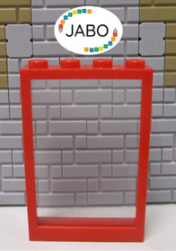 (E9/2/2) Lego 4347 Window Red 1x4x5 with Disc 6373 6374 6380 6699 1966