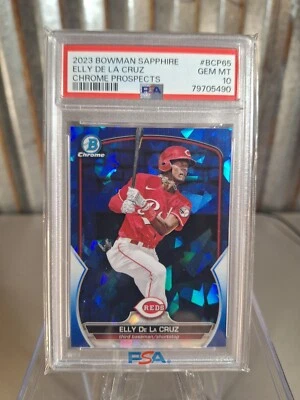 2023 Bowman Chrome Elly De La Cruz Sapphire Prospects дебютант PSA 10 #BCP65 КРАСНЫЕ - Изображение 1 из 2