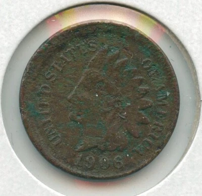1906 Indian Head Penny 1c Off Center Error Coin - SR722 - Image 1 of 2