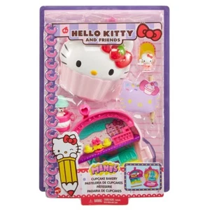Hello Kitty Cupcake Bakery Compact with 2 Sanrio Minis Figures Playset - Picture 1 of 5