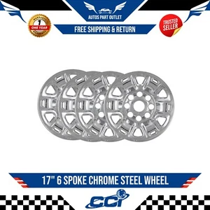 New 17" 6 Spoke Chrome Steel Wheel Skins FITS SET/4 2012-2021 Nissan NV Van - Picture 1 of 3