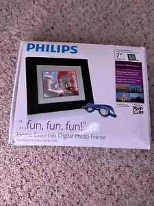 Philips Home Essentials Digital LCD Photo Frame 7 Inch Black Frame TESTED - Picture 1 of 10