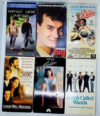 Vintage LOT of 6 (VHS) FlashDance Rain Man Big Good Will Hunting The Babe! 📽🍿 - Image 1 of 4