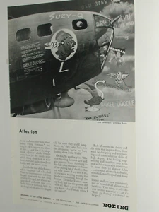 1943 BOEING Aircraft ad, Flying Fortress nose art, Susy-Q Swoose Memphis Belle - Picture 1 of 5