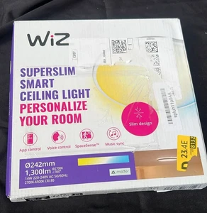 Luz montada en el techo WiZ blanca superdelgada inteligente conectada WiFi - Imagen 1 de 1