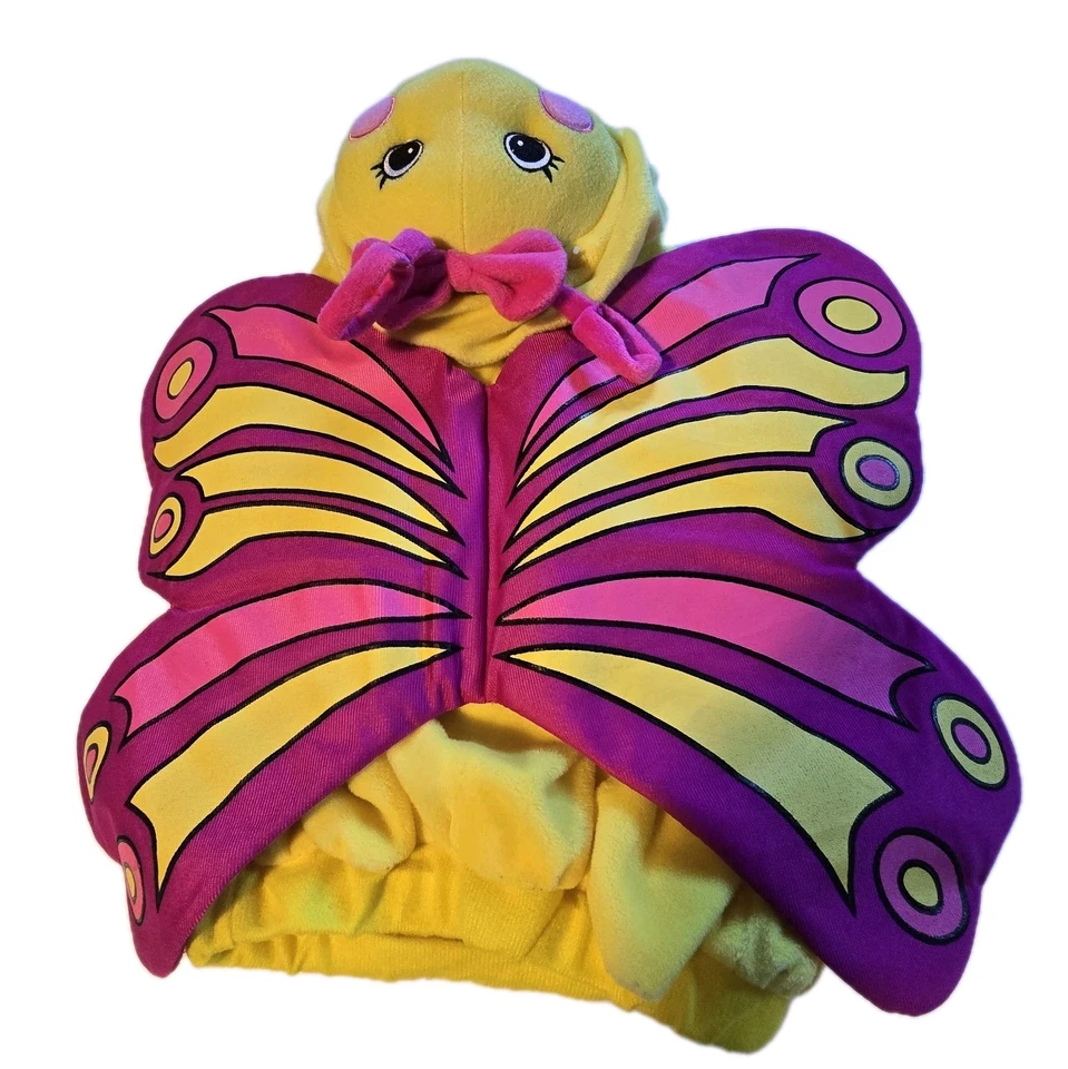 Chrisha Plush Butterfly Costume 18-36 months Halloween Bug Padded Yellow Pink - Image 1 of 4