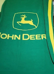 John Deere Throw Blanket by Biederlack Spellout 71 X 58 Large Size USA Cozy Soft - Picture 1 of 8