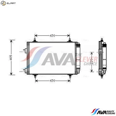 CONDENSER AIR CONDITIONING PEA5209D FOR PEUGEOT 307/SW/Van/Break/CC KFU 1.4L 307 - Image 1 of 4