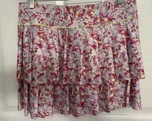 Jofit 2-tiered Skort, Sz med, Pink Floral Print, Golf Pickleball Tennis Pocket - Picture 1 of 7