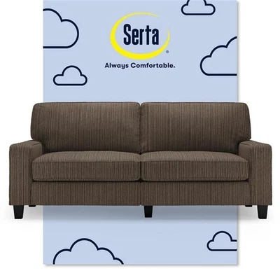 Sofá Serta Palisades 78" brazo pista con fundas extraíbles marrón Foto 1 de 4
