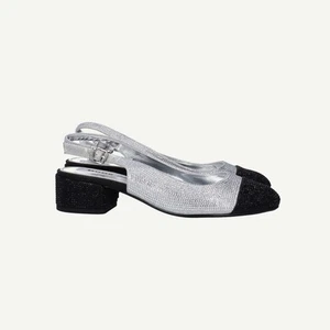 Dune London Womens Silver Synthetic Heeled Slingback Shoes EU 37 UK 4 - Picture 1 of 17