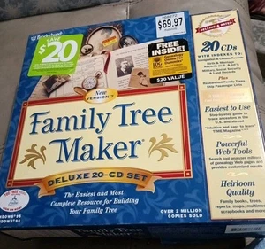 Complete Brøderbund Software Version 7 Family Tree Maker 20 CDs Windows 95/98 - Picture 1 of 3