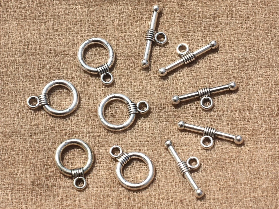 HOMEMADE 100pc - Fermoirs T Toggle Métal Argenté Qualité Rond 11mm - 4558550001320