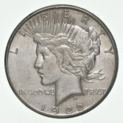 (1) Choice AU/UNC 1922-S Peace Silver Dollar - 90% Silver - Image 1 of 4