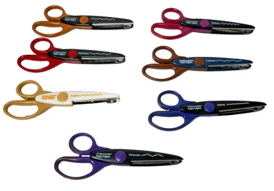 Lot Of 7 Fiskars Paper Cutting Scissors Paper Edgers Used - Image 1 of 4