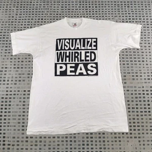 VINTAGE Visualize Whirled Peas Shirt Mens Extra Large World Peace Love Adult A41 - Picture 1 of 11