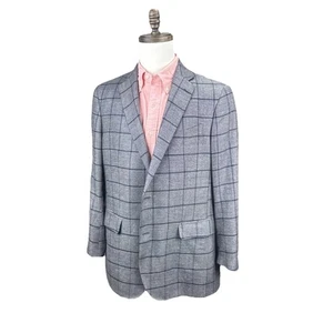 Faconnable Men’s 44R Blazer Gray Blue Linen And Wool Sport Coat Jacket - Modern - Picture 1 of 12