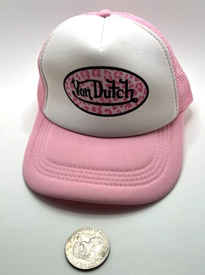 ROSA Von Dutch Espuma Camionero Gorra Gorra Snapback Mujer Rosa Malla Espalda Ajustable Foto 1 de 4