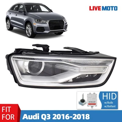 For 2016-2018 Audi Q3 Xenon Headlight Assy W/o Bulb and Blaster Right Side Foto 1 de 4